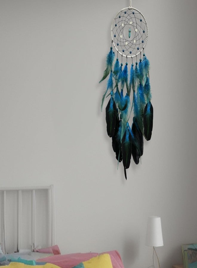 DeiryuRay Blue Dream Catchers Glow in The Dark Turquoise Gem Dreamcatcher for Boys Girls Kids Bedroom Handmade Decor Wall Hanging - Image 5